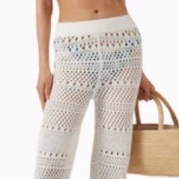 SOLID & STRIPED White Crochet Pants S - Picture 7 of 10